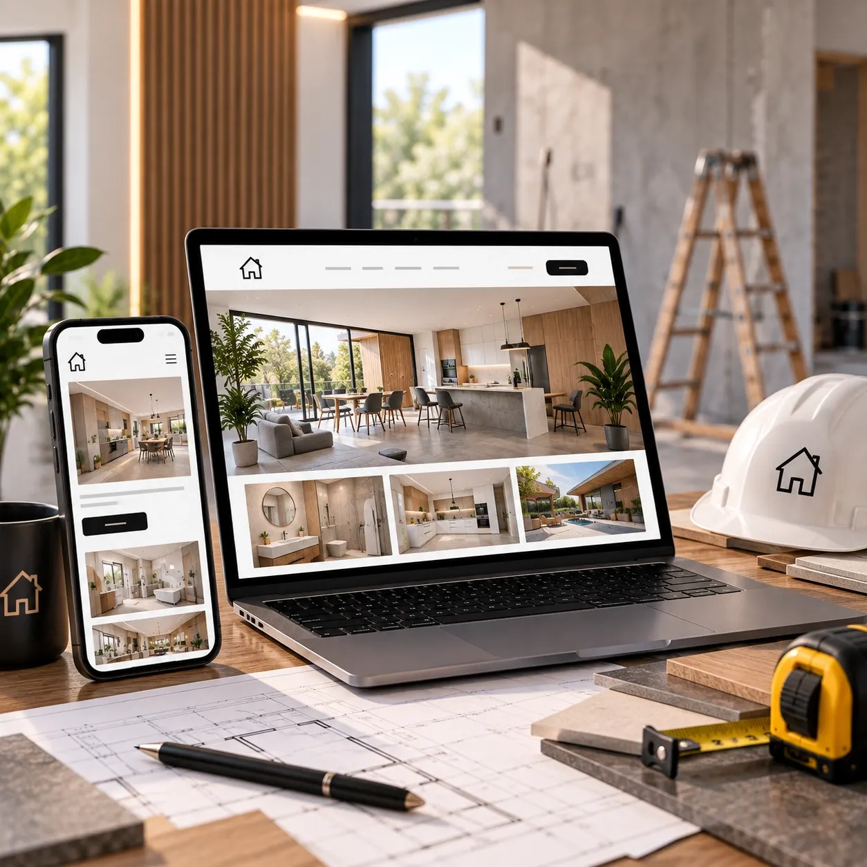 Remodelação de site para empresa de reabilitação Renovação do website de uma empresa de remodelações