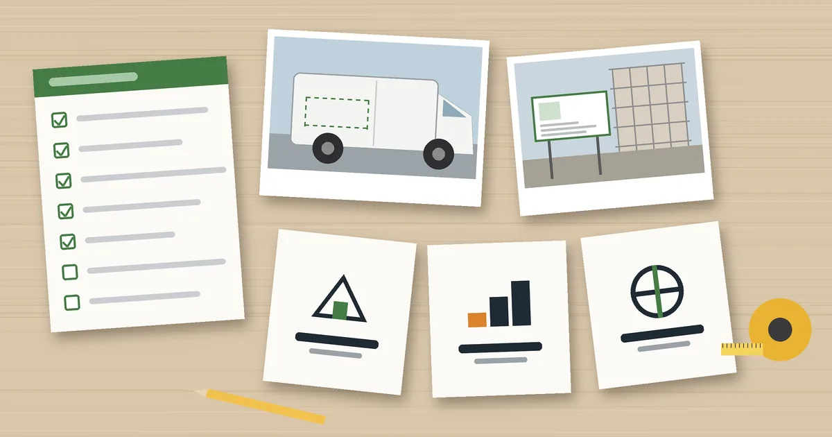 Briefing do logótipo de uma empresa de construção com testes em papel