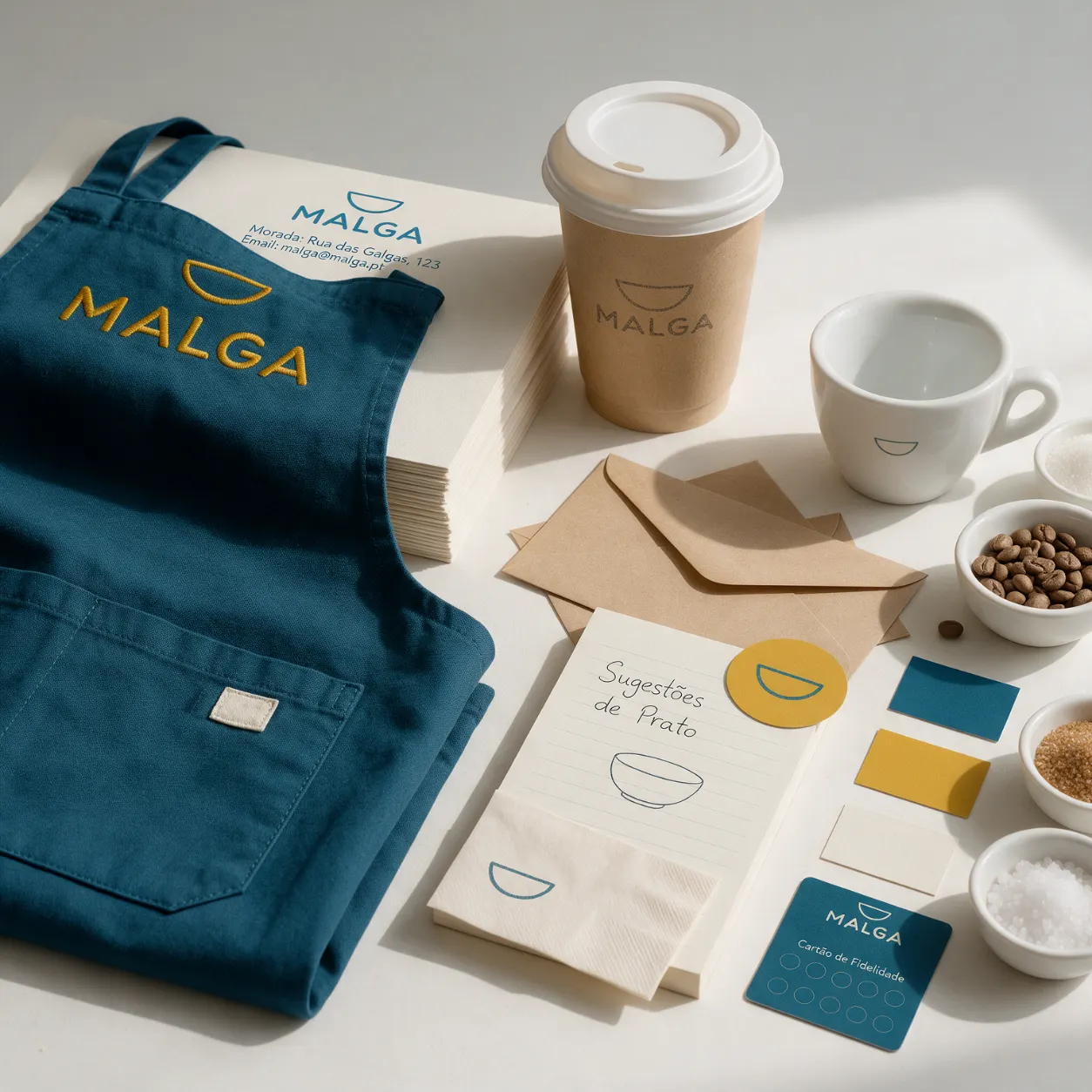 Kit de identidade visual de um café