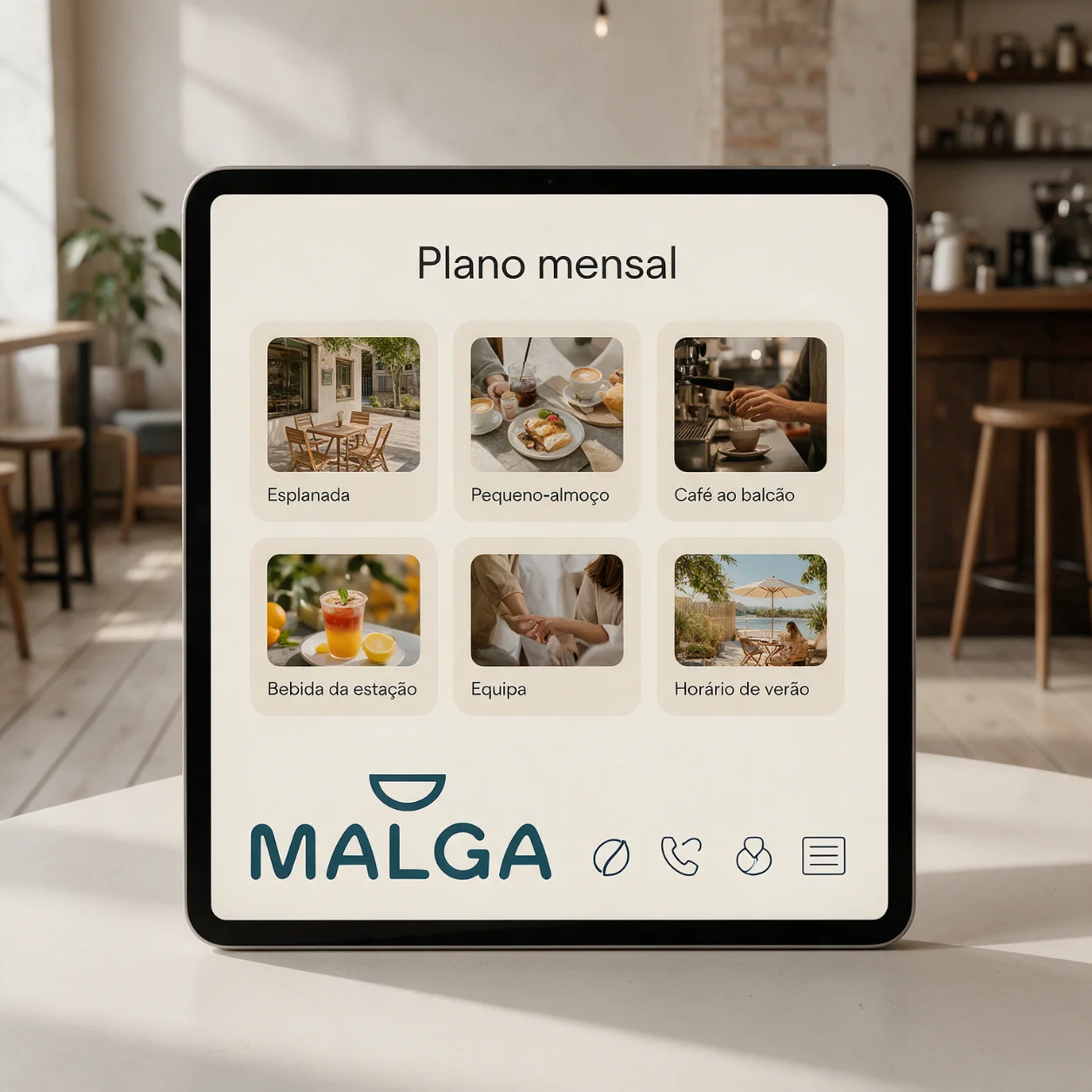 Plano mensal de publicações de um café Plano mensal de publicações de um café