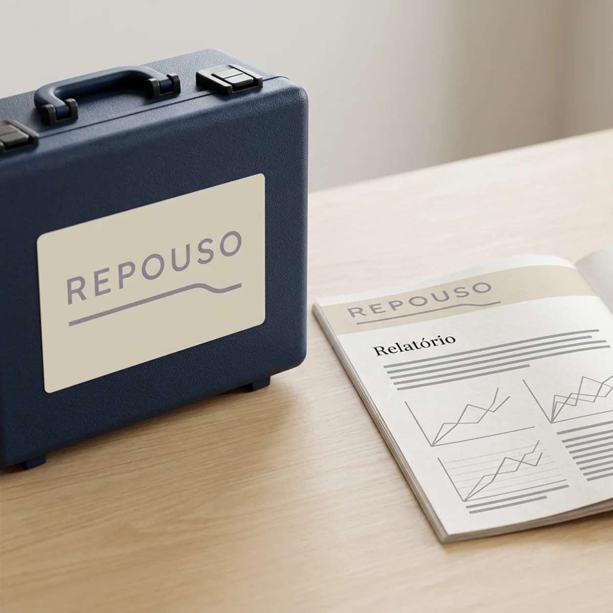 Relatório e mala do equipamento com o logótipo de uma clínica do sono Relatório e mala do equipamento com o logótipo de uma clínica do sono