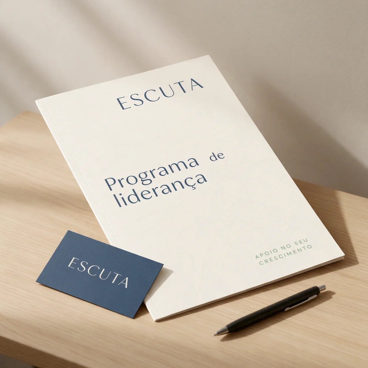 Proposta para empresas e cartão de visita com o logótipo de um coach