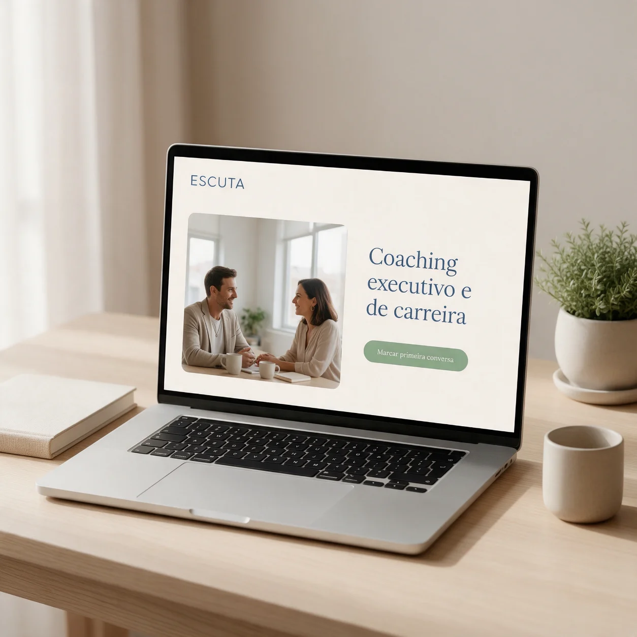 Portátil com o site de um coach profissional Portátil com o site de um coach profissional