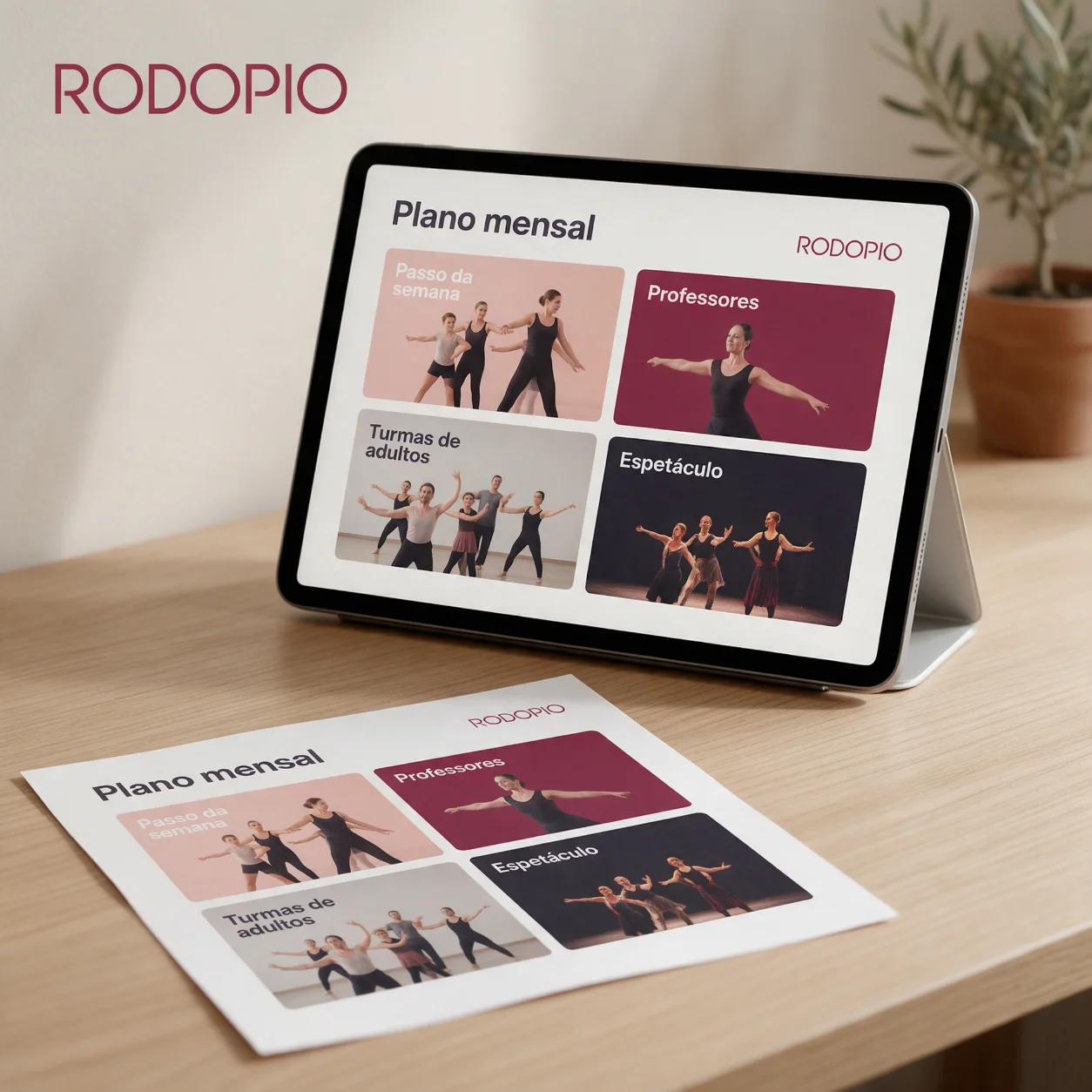 Plano mensal de publicações de uma escola de dança