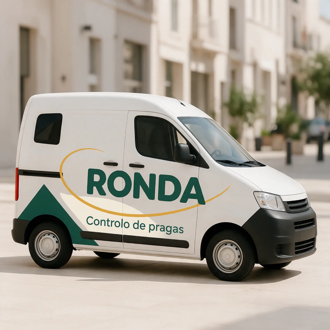 Carrinha de uma empresa de desinfestação com o logótipo Carrinha de uma empresa de desinfestação com o logótipo