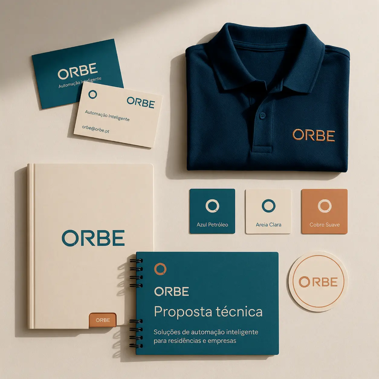 Kit de identidade visual de uma empresa de domótica