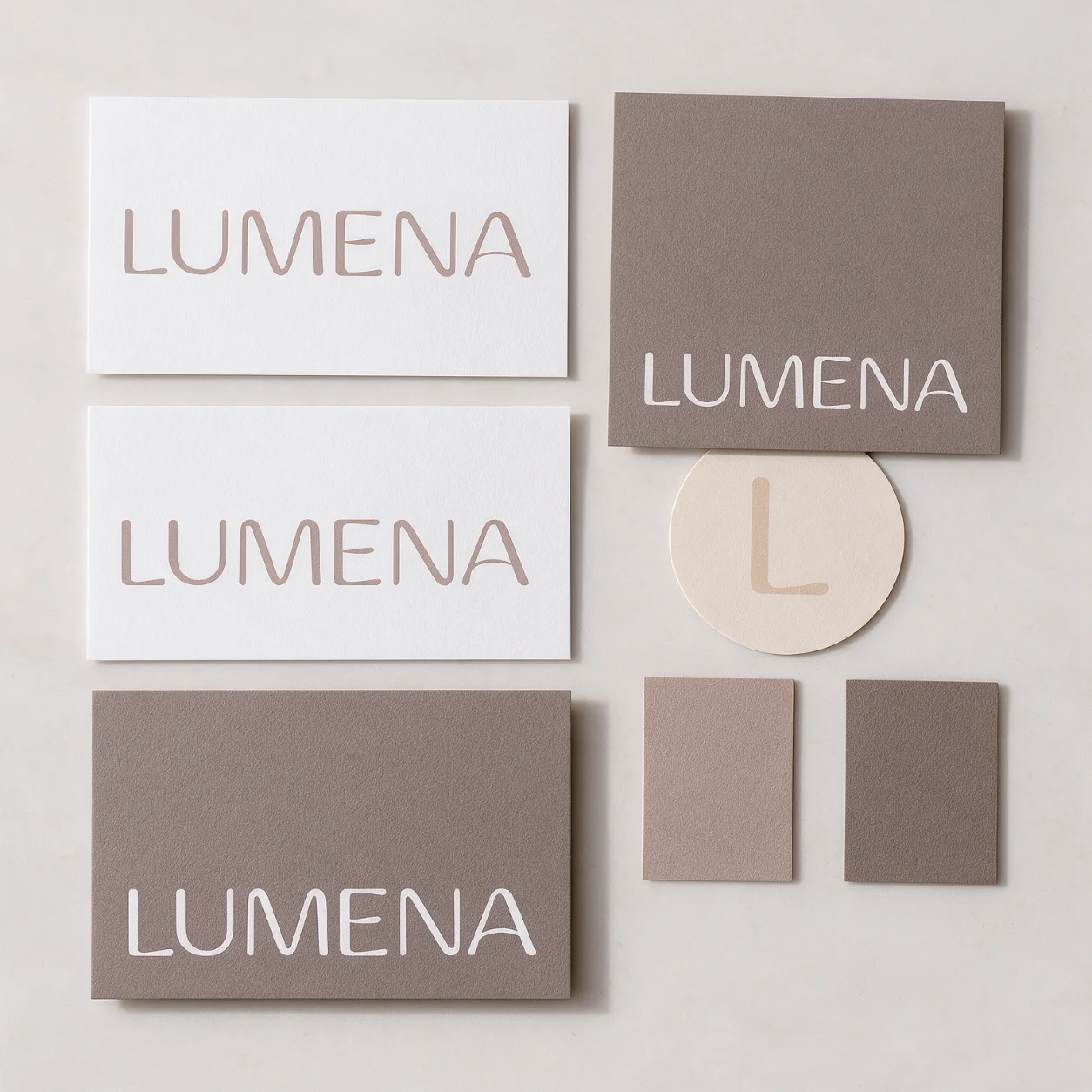 Kit de identidade de uma clínica de estética com as versões do logótipo