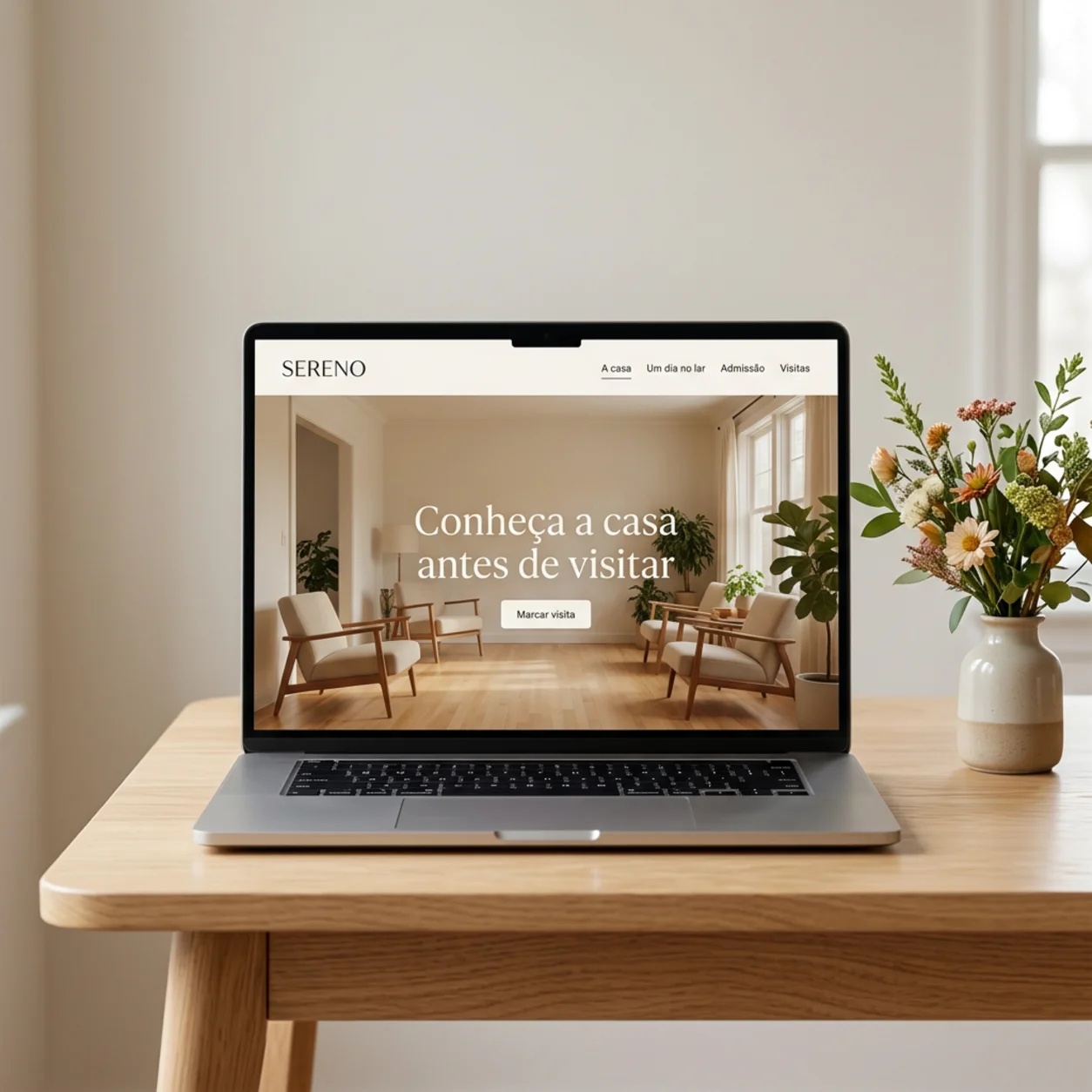 Exemplo de criação de sites para lares de idosos: o site num portátil Exemplo de criação de sites para lares de idosos: o site num portátil
