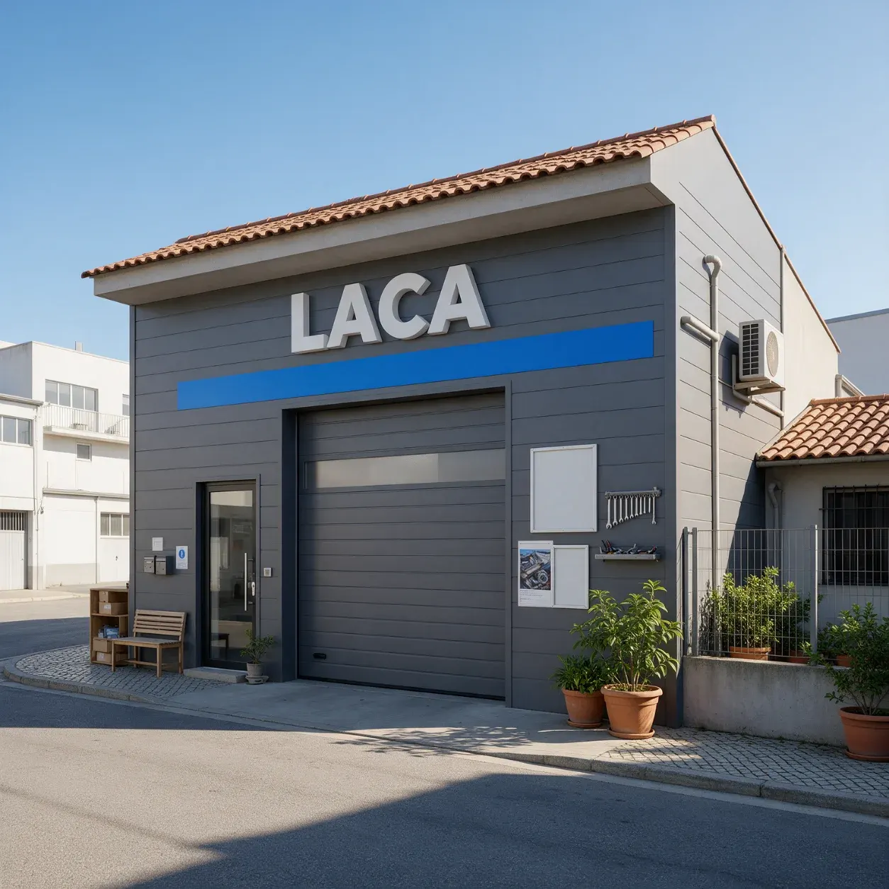 Fachada de uma oficina de chapa e pintura com a marca
