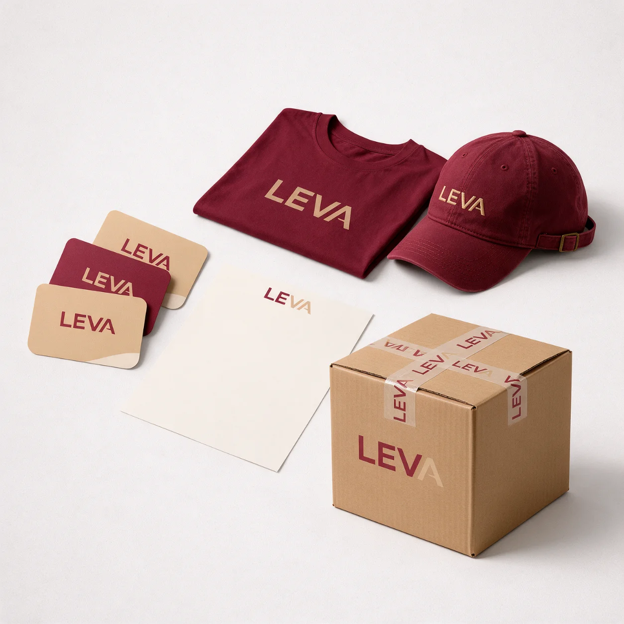 Kit de identidade visual de uma empresa de mudanças