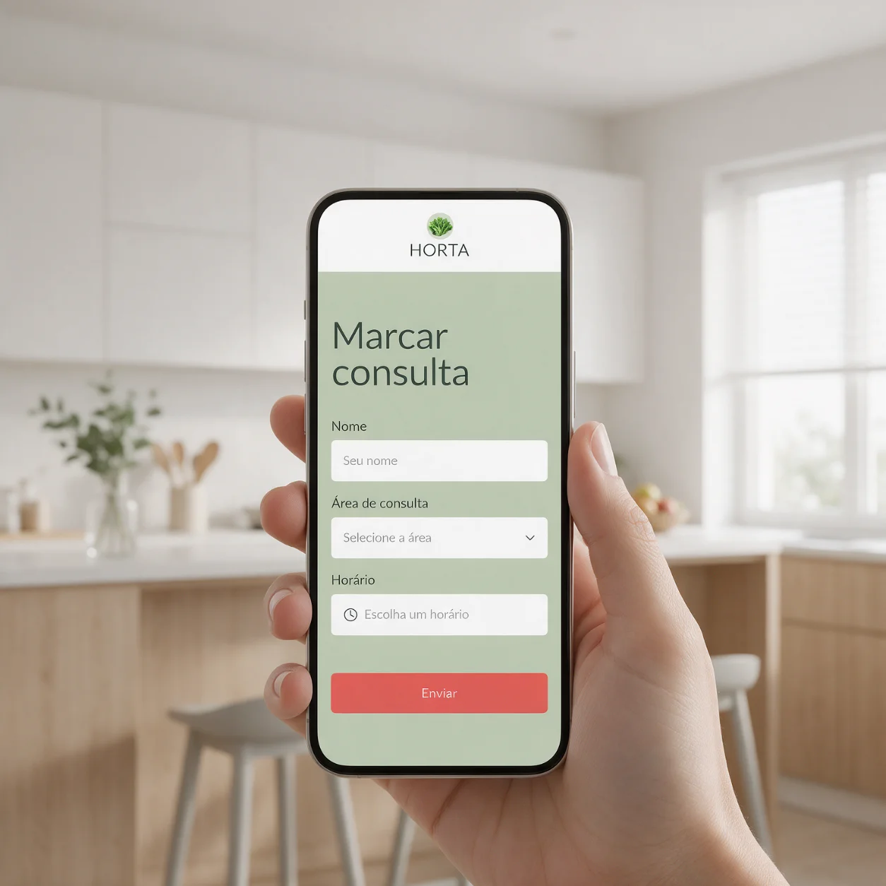 Telemóvel com a marcação de uma consulta de nutrição