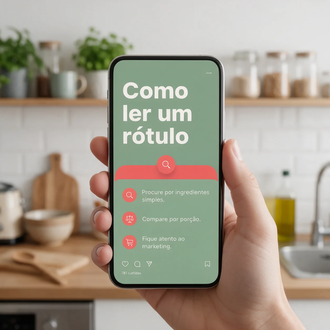 Publicação com uma receita simples de um nutricionista