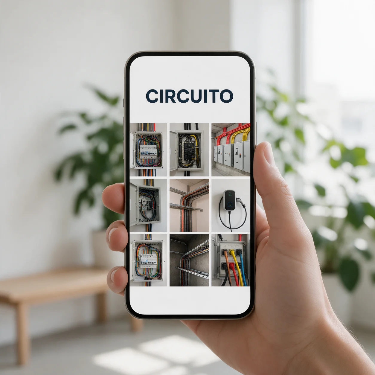 Telemóvel com o perfil de redes sociais de uma empresa de eletricidade