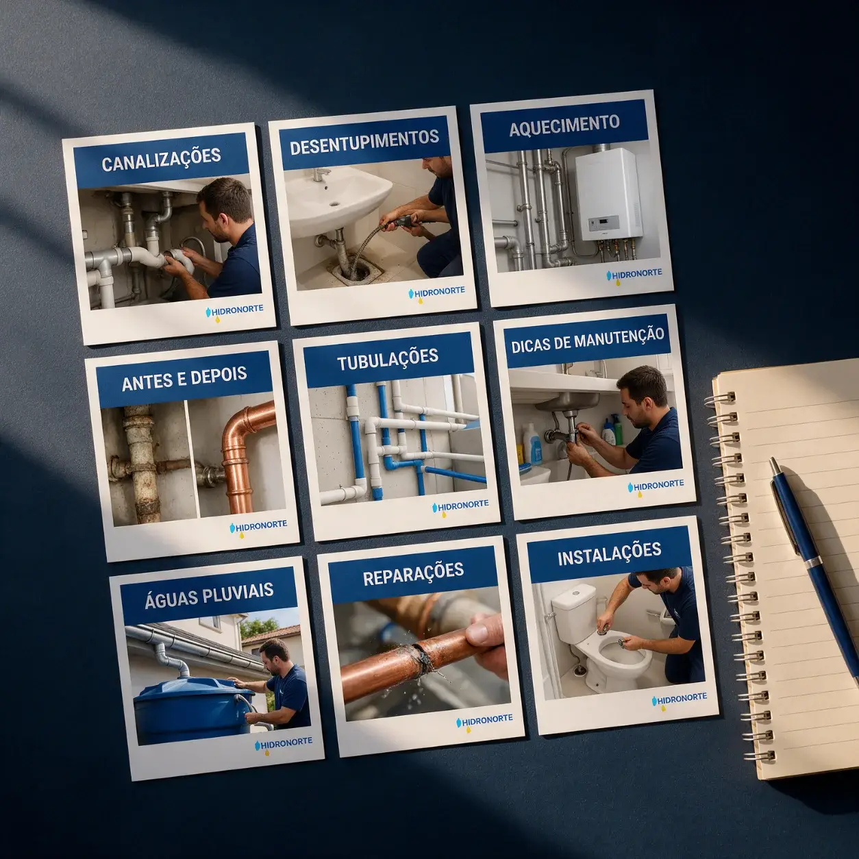 Plano mensal de publicações de uma empresa de canalização Plano mensal de publicações de uma empresa de canalização