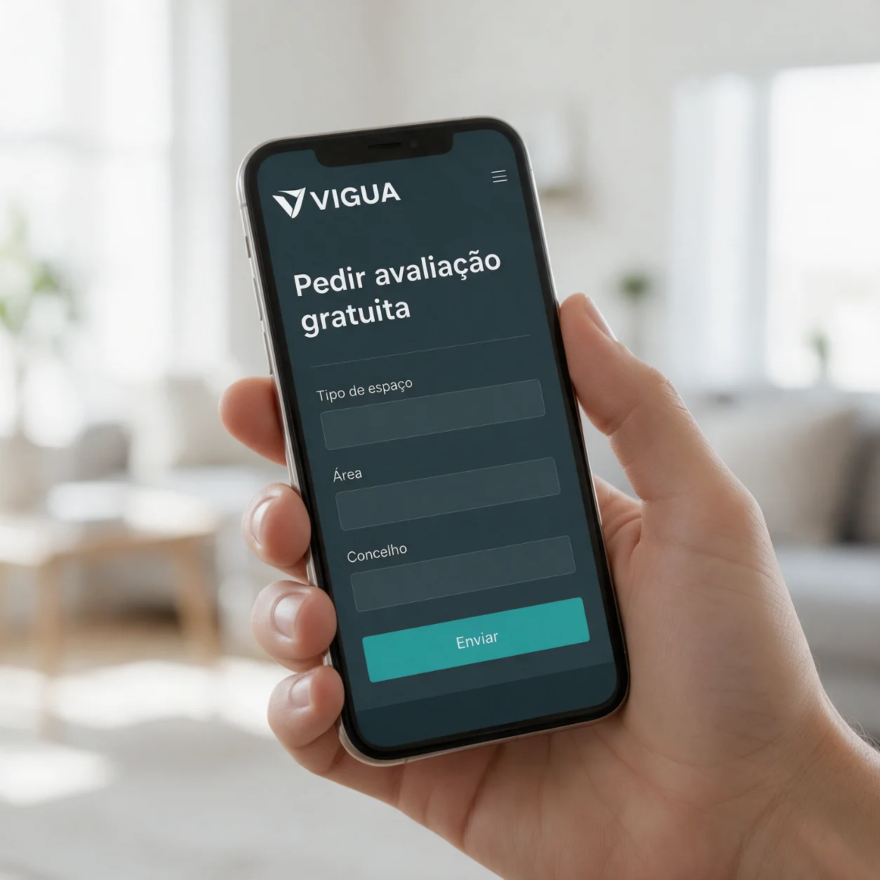 Telemóvel com o pedido de avaliação de uma empresa de segurança