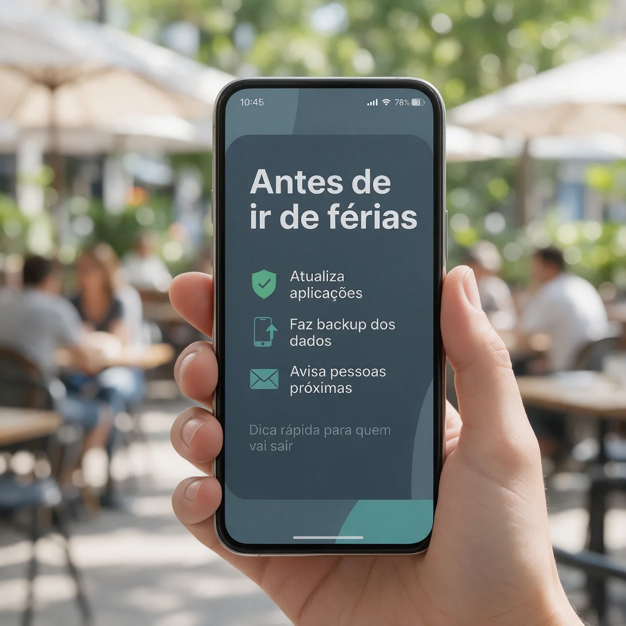 Publicação com dicas de segurança antes das férias