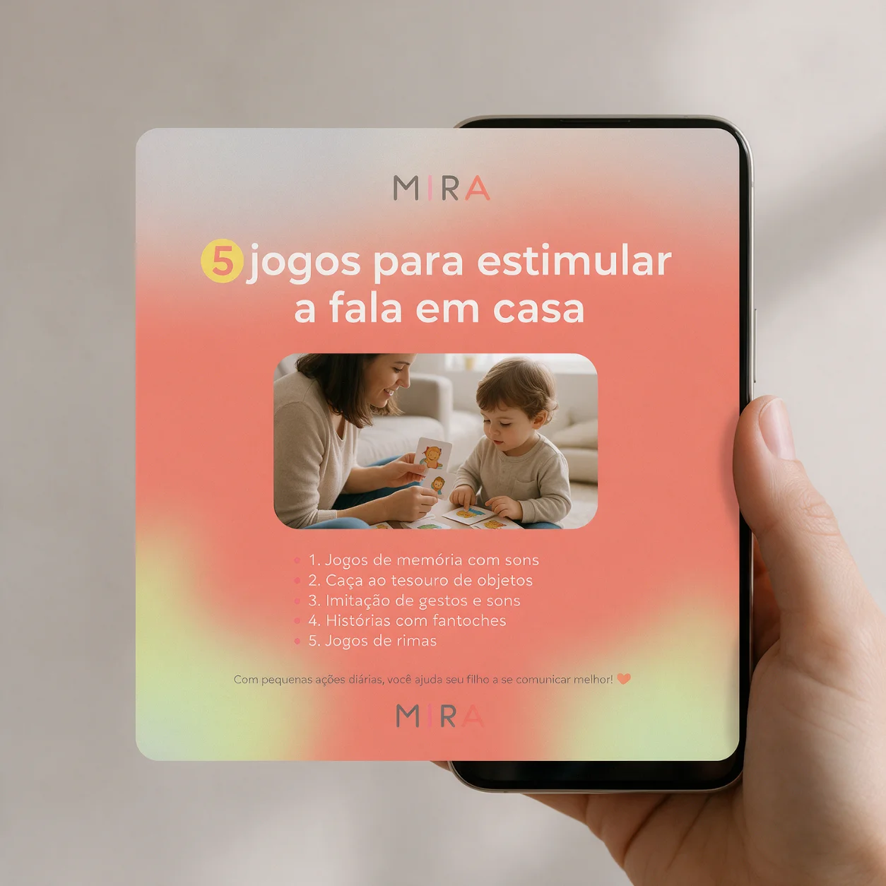 Publicação com jogos para estimular a fala em casa