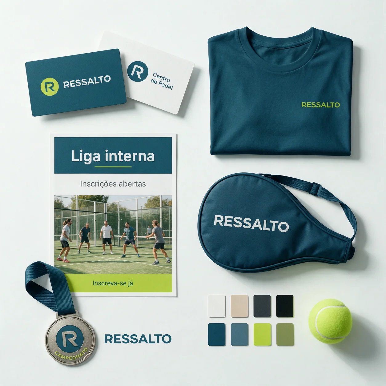 Kit de identidade visual de um clube de padel
