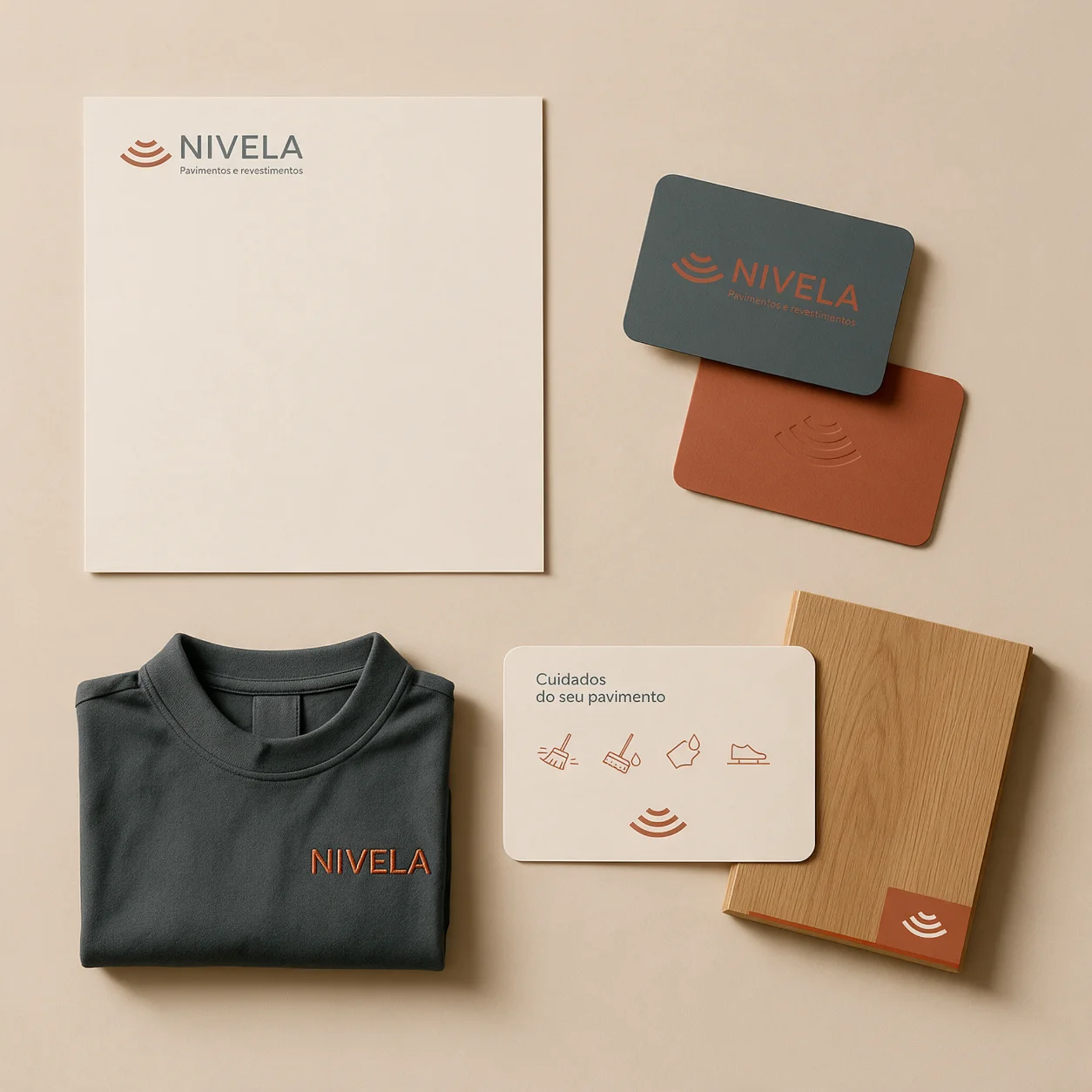 Kit de identidade visual de uma empresa de pavimentos