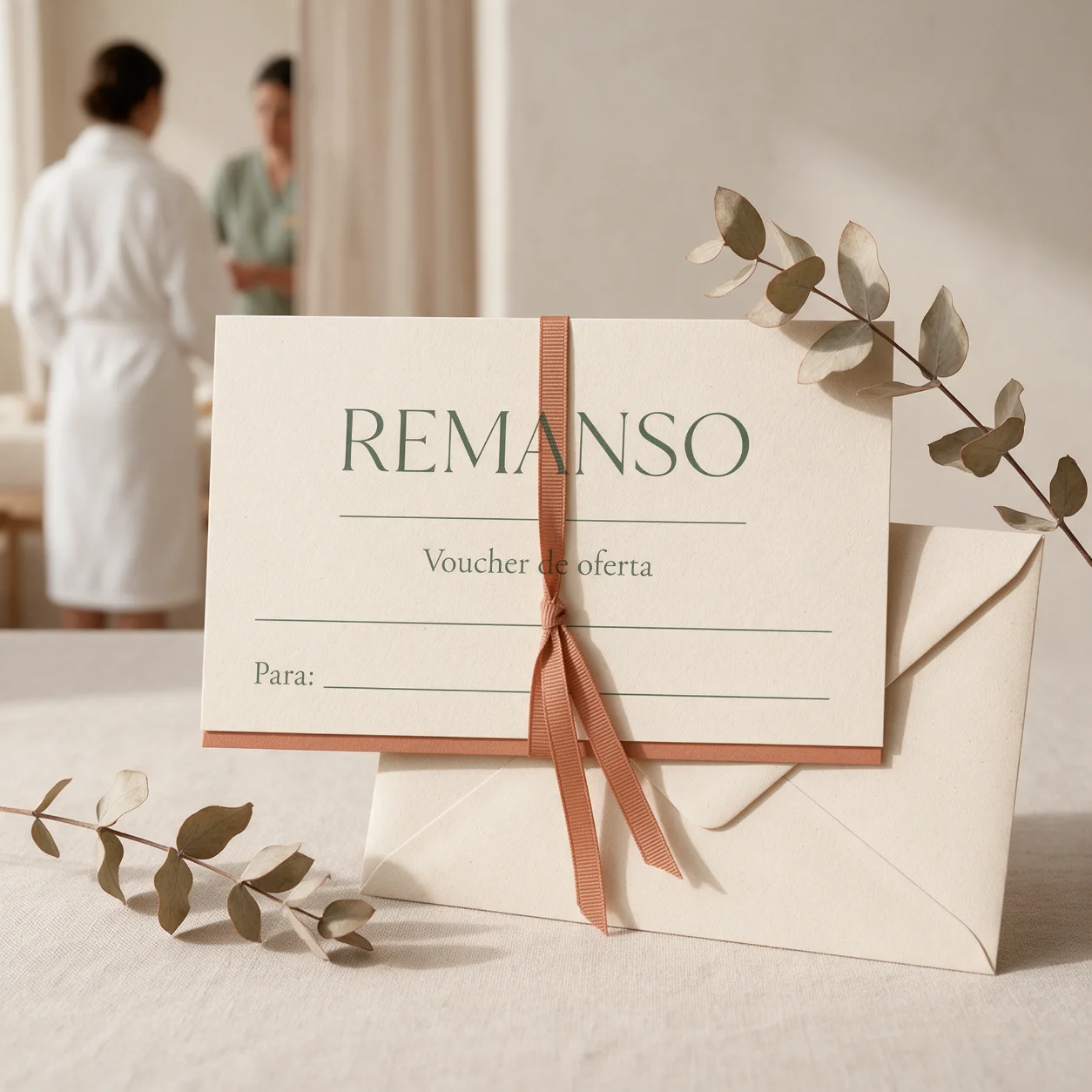 Voucher de oferta com o logótipo de um spa